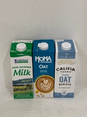 QTY OF ASSORTED CONSUMABLES TO INCLUDE MOMA OAT DRINK 6 X 1000ML BOX - BBE 30 / 10 / 24 (COLLECTION ONLY)