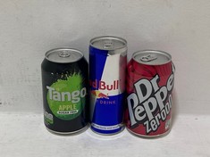 CAGE OF ASSORTED SOFT DRINKS TO INCLUDE RUBICON RAW ENERGY RASPBERRY & BLUEBERRY 500ML - BBE 05 / 25 (CAGE NOT INCLUDED) (COLLECTION ONLY)