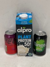 QTY OF ASSORTED CONSUMABLES TO INCLUDE MOMA OAT DRINK 6 X 1000ML BOX - BBE 11 / 03 / 25 (CAGE NOT INCLUDED) (COLLECTION ONLY)