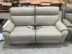 LA-Z-BOY AUSTIN 2 SEATER SOFA WITH POWER RECLINER IN SILVER LEATHER - RRP Â£3490