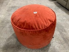 ROUND POUFFE FOOTSTOOL IN BURNT AMBER