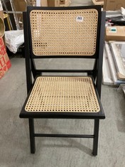 JOHN LEWIS RATTAN DINING CHAIR IN BLACK / NATURAL TO INCLUDE JOHN LEWIS OFFICE DESK WITH WHEELS IN BLACK