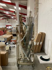 CAGE OF ASSORTED ITEMS TO INCLUDE JOHN LEWIS 28MM FIXED PENCIL PLEAT CURTAIN POLE KIT (CAGE NOT INCLUDED) (KERBSIDE PALLET DELIVERY)