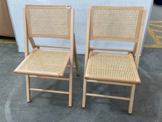 JOHN LEWIS SET OF 2 CANE FOLDING CHAIR IN NATURAL