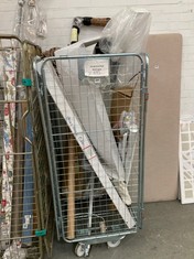 CAGE OF ASSORTED ITEMS TO INCLUDE JOHN LEWIS ROLLER BLIND IN OFF-WHITE (CAGE NOT INCLUDED) (KERBSIDE PALLET DELIVERY)