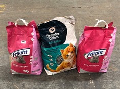 3 X ASSORTED PET LITTER TO INCLUDE BREEDER CELECT CAT LITTER