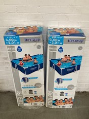 2 X BESTWAY STEEL PRO 3 X 2 M SWIMMING POOL - RRP £198