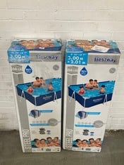 2 X BESTWAY STEEL PRO 3 X 2 M SWIMMING POOL - RRP £198