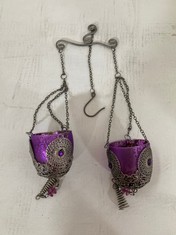 24 X STONE THE CROWS 2 HANGING T-LIGHT HOLDER - PURPLE