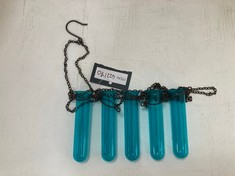 6 X STONE THE CROWS QUINTUPLE TUBES HANGER - TEAL - HEIGHT 125CM - TOTAL RRP £30