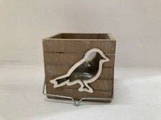 30 X STONE THE CROWS WOODEN BIRD CUT-OUT TEA LIGHT HOLDER