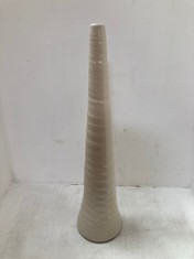 1 X STONE THE CROWS EX.LARGE STEM VASE - OFF WHITE - (H) 60 X (W) 15 X (D) 15 CM - TOTAL RRP £70