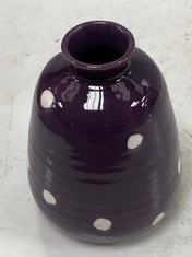 8 X STONE THE CROWS LARGE SQUAT VASE - BURGUNDY SPOTS