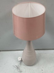 2 X STONE THE CROWS MD.TEARDROP LAMPBASE-PASTEL PINK TO INCLUDE 1 X STONE THE CROWS LIGHT PINK LAMP SHADE