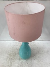 1 X STONE THE CROWS MEDIUM TEARDROP LAMPBASE IN LIGHT AQUA TO INCLUDE 1 X STONE THE CROWS LAMP SHADE IN PINK