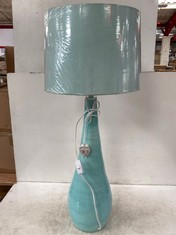 1 X STONE THE CROWS LG.TEARDROP LAMPBASE - LIGHT AQUA - HEIGHT 70CMS TO INCLUDE 1 X STONE THE CROWS SHADE NUMBER SIX : LIGHT AQUA - 40X43.75X31.25CMS - TOTAL RRP £190