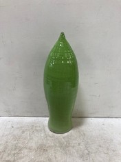 2 X STONE THE CROWS SMALL WALL STEM VASE - GREEN - TOTAL RRP £76