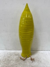 1 X STONE THE CROWS MEDIUM WALL STEM VASE - YELLOW - TOTAL RRP £60