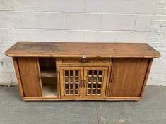 LARGE BAMBOO STYLE SIDEBOARD IN NATURAL - (H) 75 X (W) 180 X (D) 46 CM - RRP £350