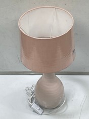 2 X STONE THE CROWS SM.TEARDROP LAMP BASE-PASTEL PINK - HEIGHT 30CMS - TOTAL RRP £60 TO INCLUDE PINK LAMPSHADE