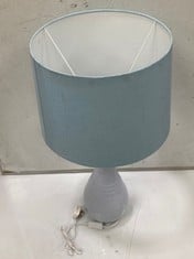 1 X STONE THE CROWS MD.TEARDROP LAMPBASE-PASTEL BLUE - HEIGHT 50CMS - TOTAL RRP £85 TO INCLUDE BLUE LAMPSHADE