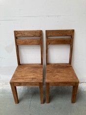 2 X STONE THE CROWS DINING CHAIR IN HONEY - (H) 45 X (W) 43 X (D) 100 CM