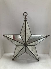 3 X STONE THE CROWS LARGE GLASS STAR LIGHTS (BROKEN GLASS) - HEIGHT 70CMS - TOTAL RRP £525