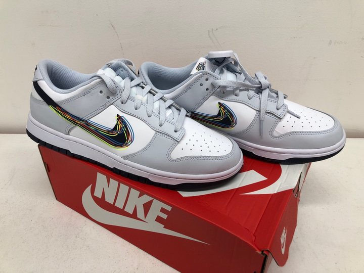 John Pye Auctions - PAIR OF NIKE LOW DUNKS - WHITE/BLACKENED BLUE-VOLT - SIZE UK10 - RRP: Â£190 