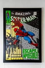 1968 The Amazing Spider-Man #65 - Escape Impossible! Medium: Boxed Canvas, Image Size: 40" x 27.5", signed by Stan Lee Print No. 35 of 195