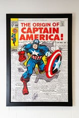 1964 Captain America #109 - The Origin of Captain America! Medium: Boxed Canvas, Image Size: 40" x 27.5", signed by Stan Lee Print No. 7 of 195