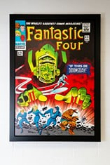 1961 Fantastic Four #49 - II This Be Doomsday! Medium: Boxed Canvas, Image Size: 40" x 27.5", signed by Stan Lee Print No. 7 of 195