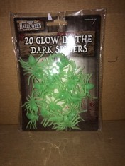 40 X 20 GLOW IN THE DARK SPIDERS RRP £107: LOCATION - TABLES