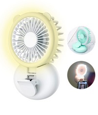 25 X SNOWPEA PORTABLE HANDHELD FAN, MINI PERSONAL HAND FAN WITH LED LIGHT, 2000MAH BATTERY OPERATED MAKEUP FAN FOR WOMEN GIRLS OUTDOOR OFFICE TRAVEL - WHITE - TOTAL RRP £146: LOCATION - A RACK