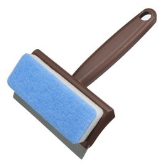 QUANTITY OF ASSORTED ITEMS TO INCLUDE SOURCING MAP SHOWER SQUEEGEE CLEANING TOOL WITH 2 IN 1 RUBBER & SPONGE HEAD FOR WINDOW, GLASS, BATHROOM MIRROR, MARBLE WALL, BROWN HANDLE: LOCATION - TABLES