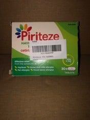 QUANTITY OF ITEMS TO INCLUDE PIRITEZE HAYFEVER & ALLERGY 10MG TABLETS RRP £206: LOCATION - A RACK