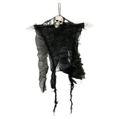 25 X ROBELLI SKELETON/GHOST/GHOUL HANGING HALLOWEEN DECORATION , 1, BLACK  - TOTAL RRP £139: LOCATION - A RACK