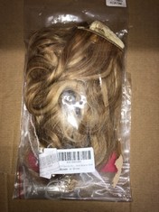 QUANTITY OF ASSORTED ITEMS TO INCLUDE FINE PLUS INVISIBLE WIRE HAIR EXTENSIONS WITH TRANSPARENT WIRE ADJUSTABLE SIZE 2 CLIPS LONG WAVY LINE SECRET HAIR PIECE 16INCH RRP £352:: LOCATION - B RACK