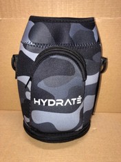 31 X HYDRATE BLACK CAMO CARRIER SLEEVE ACCESSORY FOR STAINLESS STEEL XL JUG 1.3 LITRE - WITH CARRYING STRAP AND PHONE POUCH - PROTECTIVE AND INSULATING NEOPRENE COVER FOR YOUR WATER BOTTLE RRP £265::