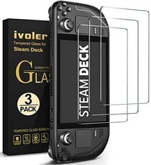 QUANTITY OF ITEMS TO INCLUDE IVOLER 3 PIECES SCREEN PROTECTOR FOR VALVE STEAM DECK/STEAM DECK OLED VERSION 2023, PREMIUM TEMPERED GLASS GLASS, 9H HARDNESS, ANTI-SCRATCH, BUBBLE FREE - TOTAL RRP £461: