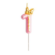 QUANTITY OF BIRTHDAY CANDLES CROWN CUTE PINK GIRL BIRTHDAY NUMBERS 1 WITH CROWN 7CM - TOTAL RRP £181: LOCATION - C RACK