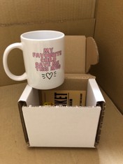 QUANTITY OF ASSORTED ITEMS TO INCLUDE NOVELTY GIFT MUG FOR PARENTS RRP £331: LOCATION - C RACK