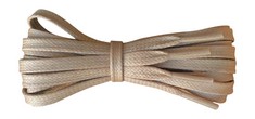 25 X FABMANIA WAXED COTTON SHOELACES – 6 MM FLAT – IDEAL FOR SPORTS AND CASUAL SHOES - BEIGE - LENGTH 140 CM - MADE IN ENGLAND - TOTAL RRP £104: LOCATION - TABLES