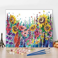 QUANTITY OF ASSORTED ITEMS TO INCLUDE TISHIRON COLORFUL FLOWER PAINT BY NUMBERS OR ADULTS KIDS BEGINNER SUNFLOWER OIL PAINTING ON CANVAS WALL DECOR CANVAS PAINTING FOR HOME LIVING ROOM DECOR16 X20: L