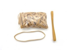 QUANTITY OF ASSORTED ITEMS TO INCLUDE PROGOM - RUBBER BANDS - BLONDE - 200 MM X 10 MM - 100 G BAG: LOCATION - TABLES