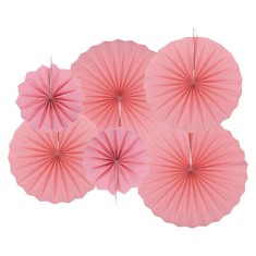 QUANTITY OF ASSORTED ITEMS TO INCLUDE SOURCING MAP HANGING PAPER FANS PARTY SET 12PCS ROUND PATTERN HANGING PAPER FANS DECORATION FOR HOME SHOP WALL BIRTHDAY WEDDING GRADUATION EVENTS, PINK : LOCATIO