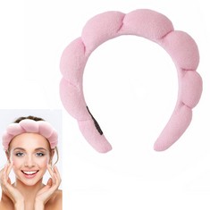 QUANTITY OF ASSORTED ITEMS TO INCLUDE SPA HEADBAND FOR WOMEN, PUFFY MAKEUP HEADBAND CLOUD HEADBAND, CUTE SKINCARE HEADBAND FOR FACE WASHING,MAKEUP REMOVAL,SHOWER AND FACIAL MASK, PINK : LOCATION - TA