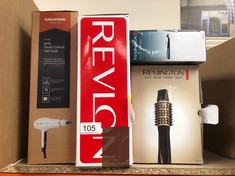 QUANTITY OF HEALTH & BEAUTY ITEMS TO INCLUDE REVLON ONE-STEP HAIR DRYER AND VOLUMISER FOR MID TO LONG HAIR (ONE-STEP, 2-IN-1 STYLING TOOL, IONIC AND CERAMIC TECHNOLOGY, UNIQUE OVAL DESIGN) RVDR5222: