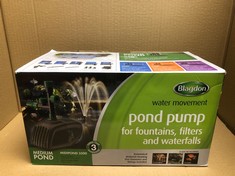 BLAGDON MIDIPOND HIGH PERFORMANCE POND PUMP TO RUN FOUNTAINS, WATERFALLS & FILTERS, 5 FOUNTAIN HEADS, ADJUSTABLE EXTENSION PIPES, FITTINGS INCLUDED, EASY CLEAN, FOR PONDS UP TO 3582 LITRES, BLACK.: L