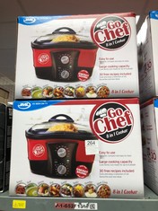 X2 GO CHEF MULTI COOKER - 5L 8 IN 1 ELECTRIC SLOW COOKER POT, ROAST, SLOW COOK, STEAM, POACH, FRY, BOIL, BAKE AND FONDUE - EASY TO USE, NON STICK - GREAT RICE COOKER AND DEEP FAT FRYER: LOCATION - B