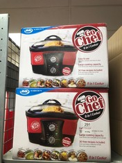 X2 GO CHEF MULTI COOKER - 5L 8 IN 1 ELECTRIC SLOW COOKER POT, ROAST, SLOW COOK, STEAM, POACH, FRY, BOIL, BAKE AND FONDUE - EASY TO USE, NON STICK - GREAT RICE COOKER AND DEEP FAT FR: LOCATION - C